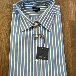 David Chu Blue Striped Men's Shirt